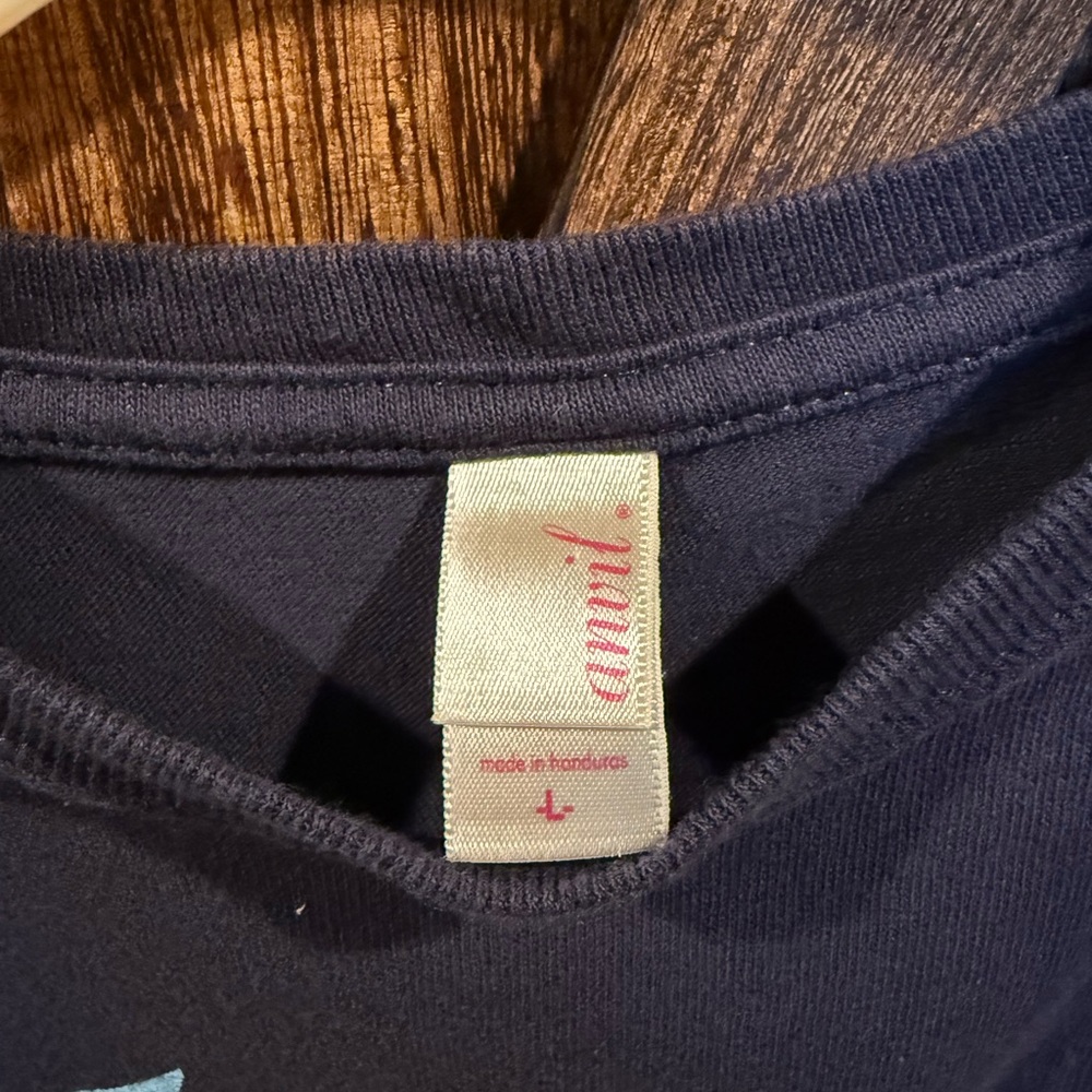 Anvil Dark Blue T-Shirt with Light Blue Accents - Picture 3 of 5